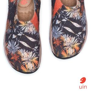 uin│西班牙原創設計 女鞋 帆布鞋 懶人鞋 夜間花影彩繪休閒鞋W1901272