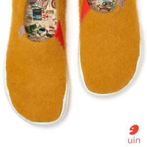 uin│西班牙原創設計 女鞋 帆布鞋 懶人鞋 橡樹棕彩繪休閒鞋W1701000