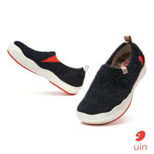 uin│西班牙原創設計 女鞋 帆布鞋 懶人鞋 黯夜黑彩繪休閒鞋W1700998