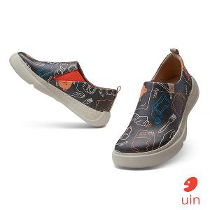 uin│西班牙原創設計 女鞋 帆布鞋 懶人鞋 自然淨化彩繪休閒鞋W1710962
