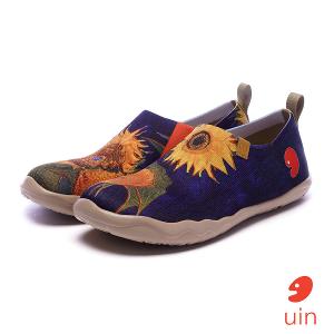 uin│西班牙原創設計 女鞋 帆布鞋 懶人鞋 向日葵彩繪休閒鞋W0109485