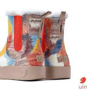 uin│西班牙原創設計 女鞋 短靴 斑斕鸚鵡彩繪休閒鞋W1790980