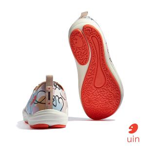 uin│西班牙原創設計 女鞋 帆布鞋 懶人鞋 五官線條彩繪休閒鞋W1700410