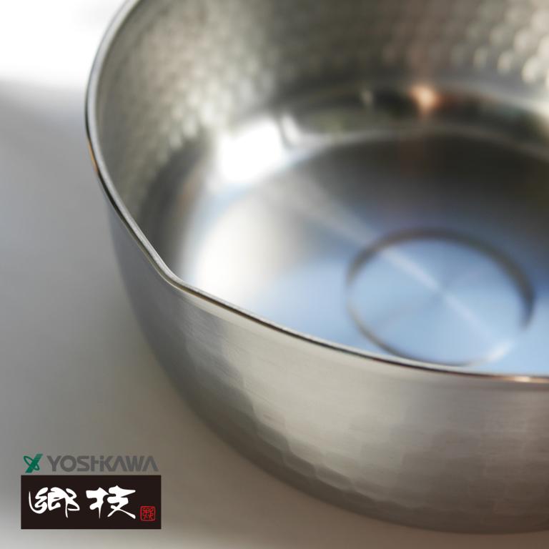 【YOSHIKAWA吉川鄉技】職人不鏽鋼21-0雪平鍋18cm 日本新潟燕三条製 YJ2553(送台製鍋蓋)