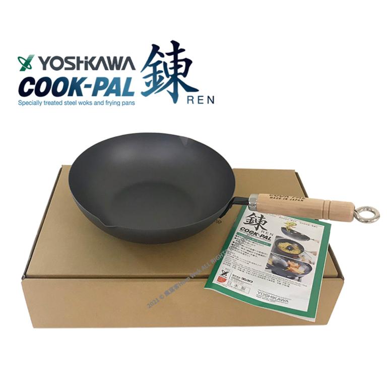 【YOSHIKAWA吉川】鍊COOK-PAL輕量氮化(窒化)超鐵平底深鐵鍋-28cm-單柄YH9911(送台製鍋蓋)