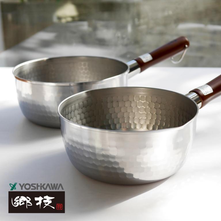 【YOSHIKAWA吉川鄉技】職人不鏽鋼21-0雪平鍋18cm 日本新潟燕三条製 YJ2553(送台製鍋蓋)