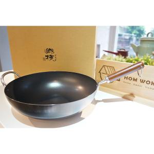【YOSHIKAWA吉川鄉技】職人木柄鐵炒鍋33cm 日本鐵鍋 新潟燕三条YJ2502(送強化玻璃鍋蓋)