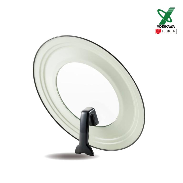 【YOSHIKAWA吉川】可立式強化玻璃鐵製鍋蓋(適用26~30cm) YJ2030 日本製