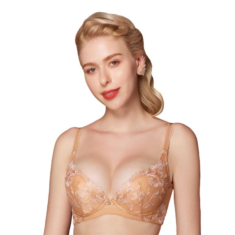 【思薇爾】木槿花神系列C-G罩背心型刺繡集中包覆女內衣(紅麥膚)