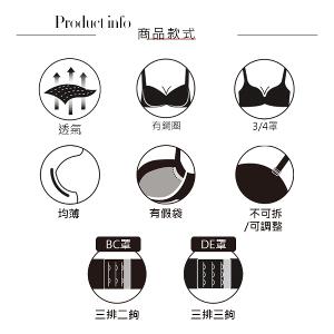 【思薇爾】木槿花神系列B-E罩蕾絲刺繡集中包覆女內衣(黑色)