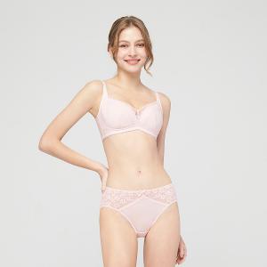 【思薇爾】輕醇BRA系列B-F罩無鋼圈涼感蕾絲包覆女內衣(嬰兒粉)