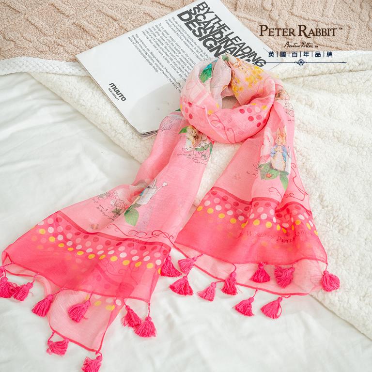 PETER RABBIT 比得兔 莫代爾棉玫瑰長絲巾- 2 款