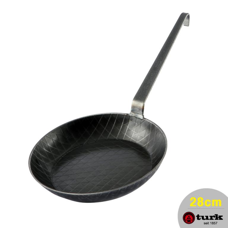 【德國turk土克鐵鍋】熱鍛斜紋 長柄(深)平底鍋 28cm 鐵鍋 65230