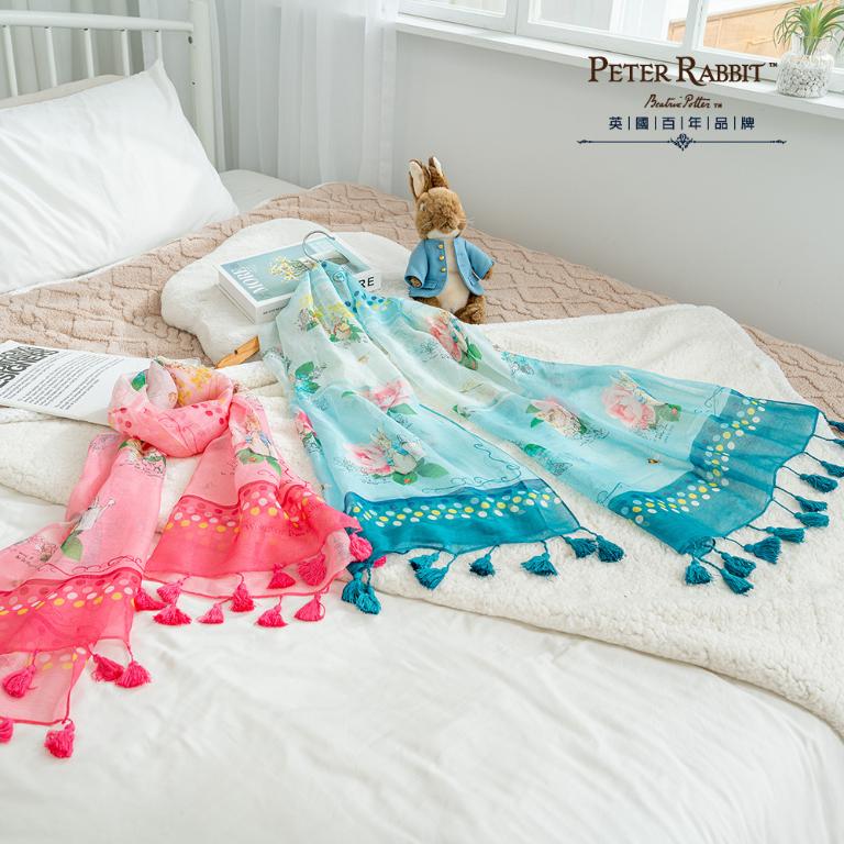 PETER RABBIT 比得兔 莫代爾棉玫瑰長絲巾- 2 款