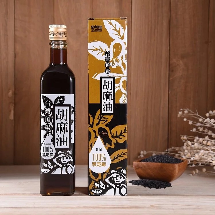台灣頂級黑芝麻胡麻油 (500ml/瓶)