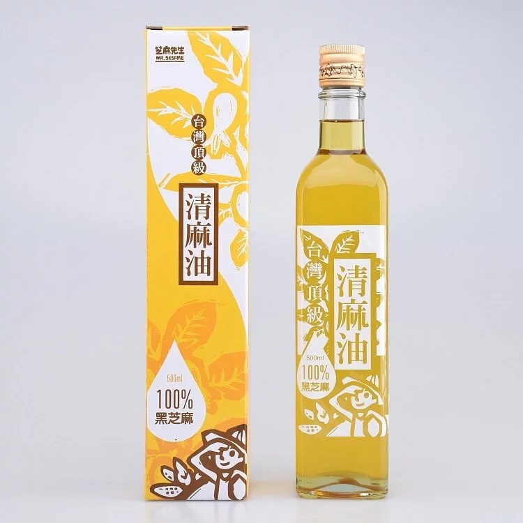 台灣頂級黑芝麻清麻油 (500ml/瓶)