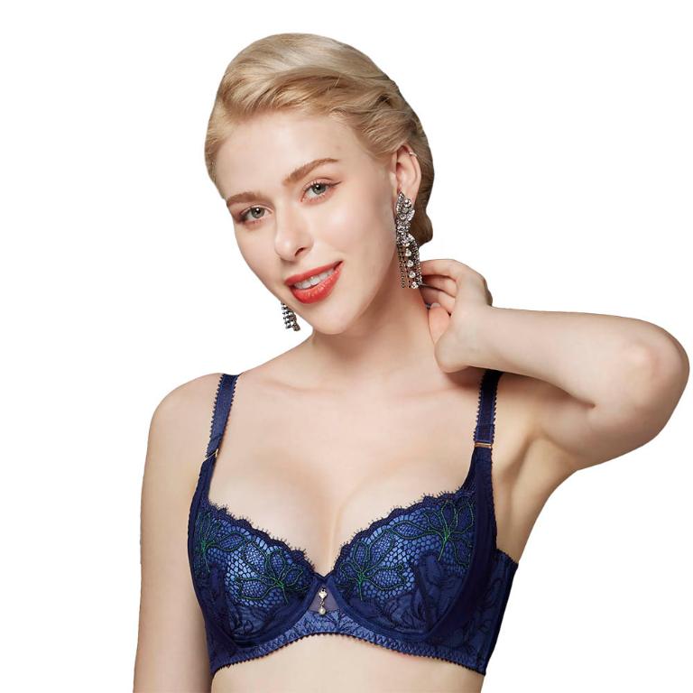 【思薇爾】星燦女爵系列C-F罩背心型蕾絲集中包覆女內衣(普魯士藍)