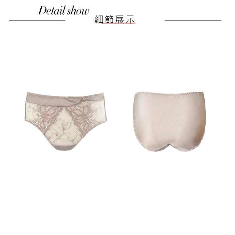 【思薇爾】星燦女爵系列M-XXL蕾絲中腰三角女內褲(岩石棕)