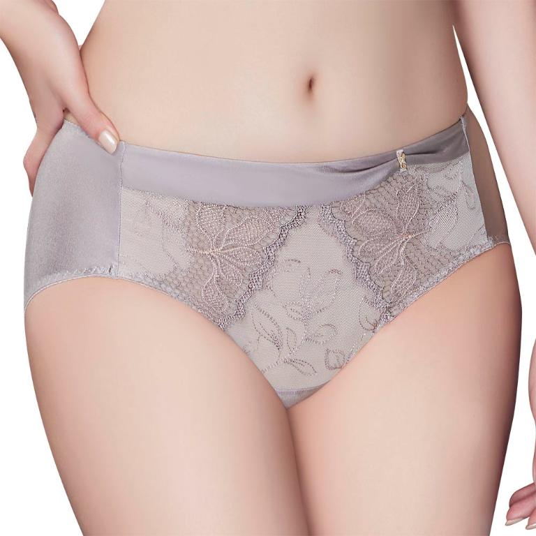 【思薇爾】星燦女爵系列M-XXL蕾絲中腰三角女內褲(岩石棕)