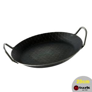 【德國turk土克鐵鍋】熱鍛斜紋 雙耳平底鍋20cm 鐵鍋 65920