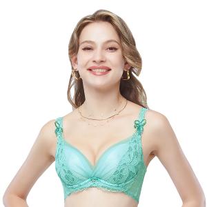 【思薇爾】迷蝶香系列B-E罩蕾絲刺繡集中包覆女內衣(艾綠色)