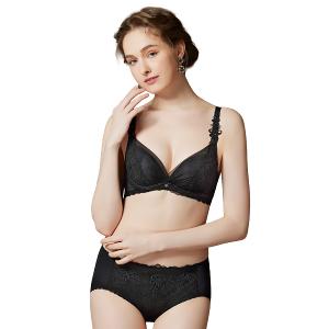 【思薇爾】迷蝶香系列B-E罩蕾絲刺繡集中包覆女內衣(黑色)