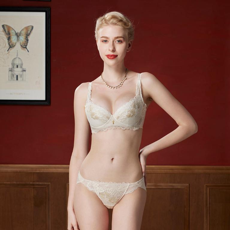 【思薇爾】金戀花羽系列B-E罩軟鋼圈蕾絲集中包覆女內衣(玄米色)