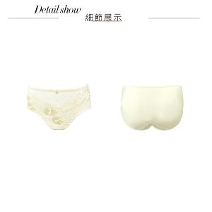 【思薇爾】金戀花羽系列M-XXL蕾絲中腰三角女內褲(玄米色)