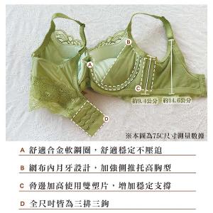 【思薇爾】金戀花羽系列C-F罩軟鋼圈蕾絲集中包覆女內衣(玄米色)