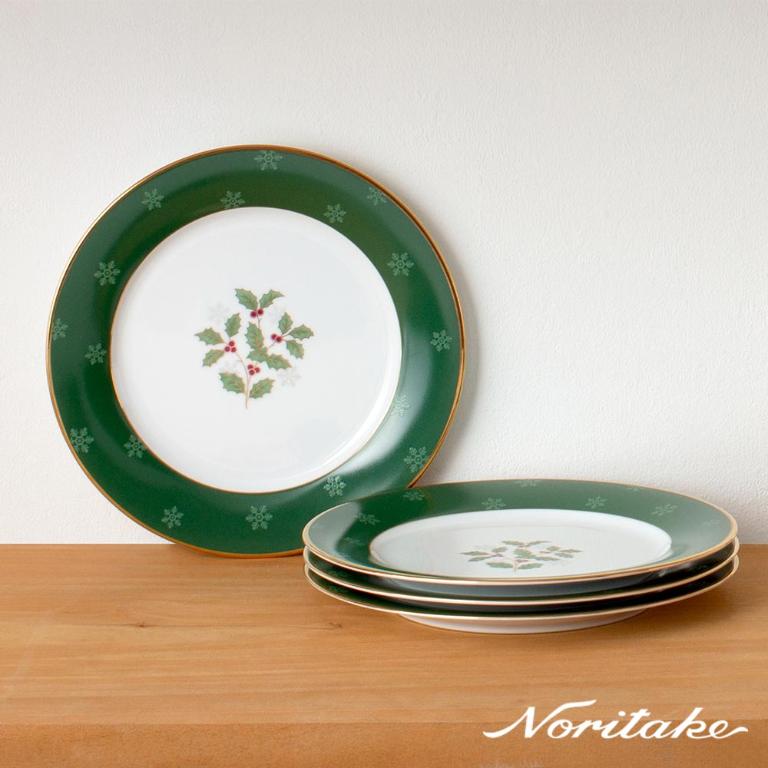 Noritake 聖誕誓約金邊-展示盤4入