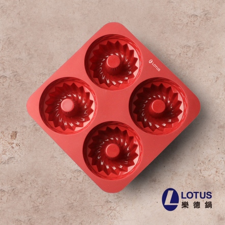 LOTUS 矽紅甜甜圈4入烤模17*17*3(B3)