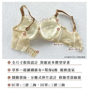 【思薇爾】花蔓巴黎系列B-E罩蕾絲刺繡包覆女內衣(金珞棕)