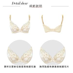【思薇爾】花蔓巴黎系列B-E罩蕾絲刺繡包覆女內衣(金珞棕)