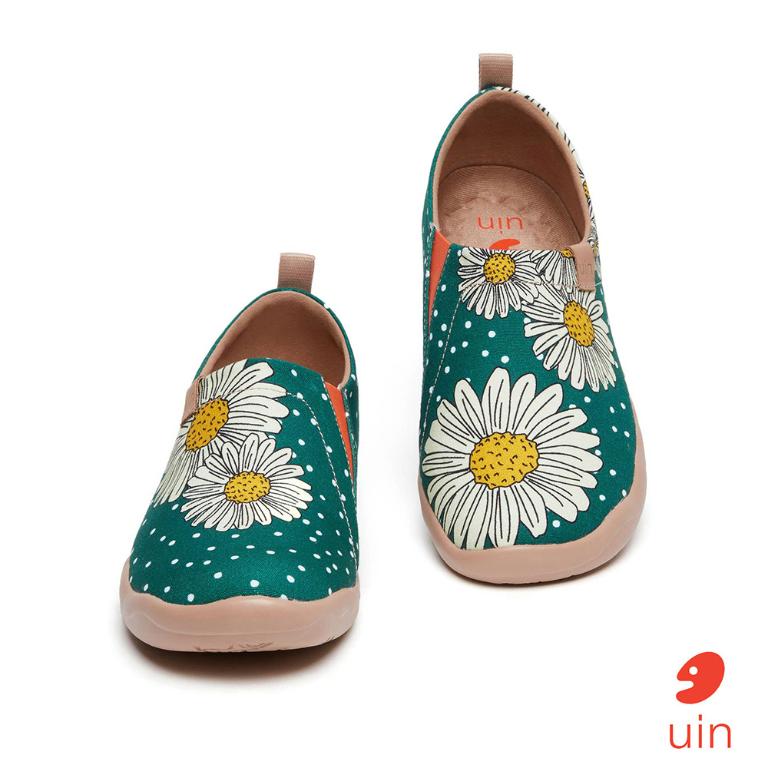 uin│西班牙原創設計 女鞋 帆布鞋 懶人鞋 雛菊星空彩繪休閒鞋W1010071