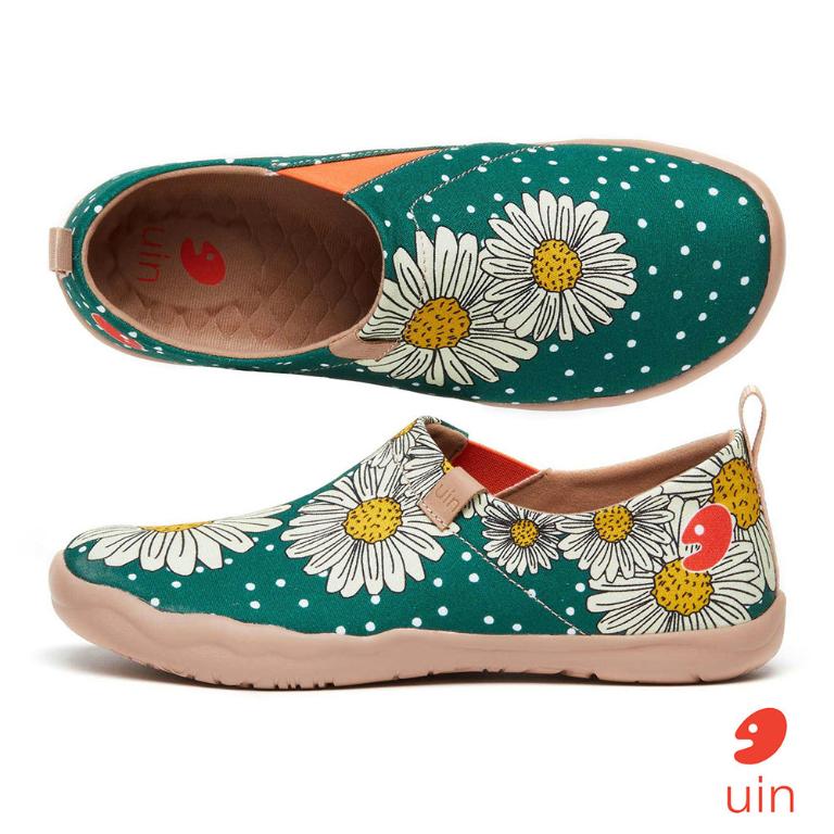 uin│西班牙原創設計 女鞋 帆布鞋 懶人鞋 雛菊星空彩繪休閒鞋W1010071