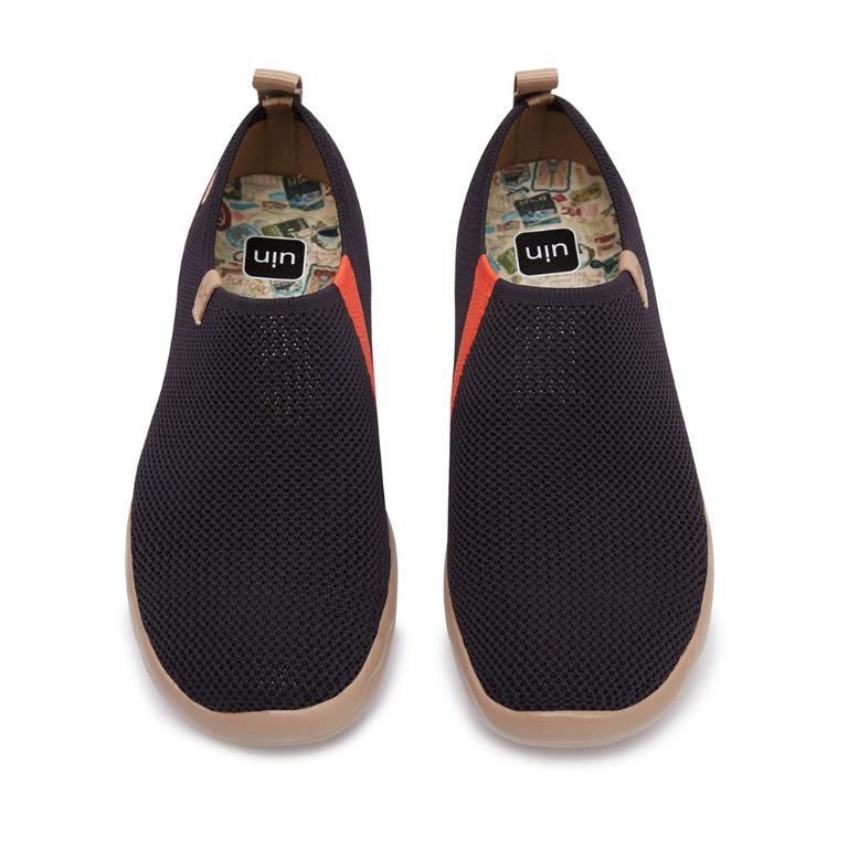 uin│西班牙原創設計鞋 男鞋 帆布鞋 懶人鞋 黯黑素色休閒鞋M1109308