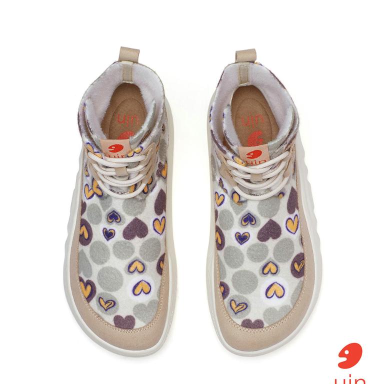 uin│西班牙原創設計 女鞋 短靴 心間有你彩繪休閒鞋W1640992