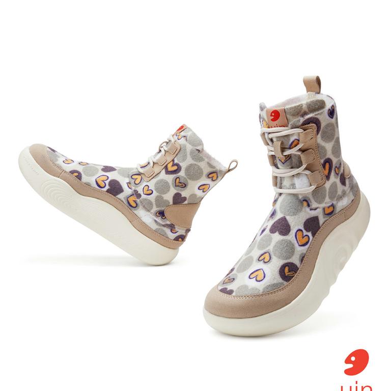 uin│西班牙原創設計 女鞋 短靴 心間有你彩繪休閒鞋W1640992