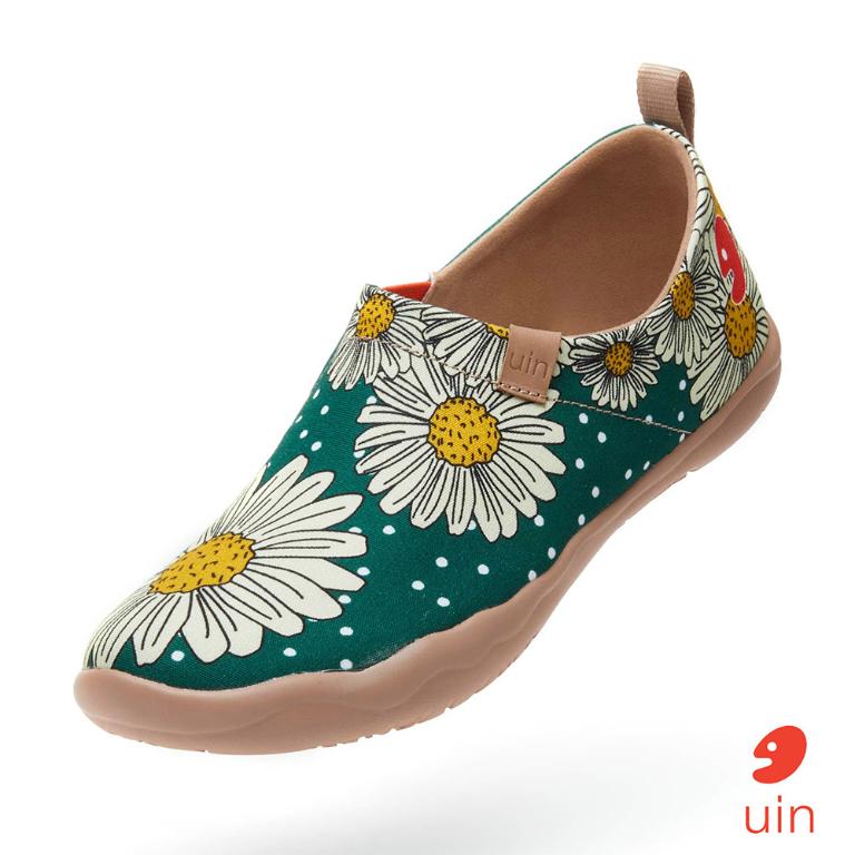 uin│西班牙原創設計 女鞋 帆布鞋 懶人鞋 雛菊星空彩繪休閒鞋W1010071