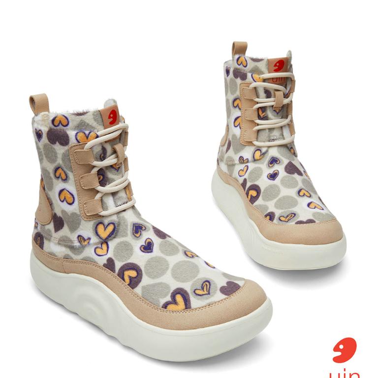 uin│西班牙原創設計 女鞋 短靴 心間有你彩繪休閒鞋W1640992