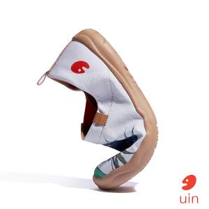 uin│西班牙原創設計 女鞋 帆布鞋 懶人鞋 鳶尾花與貓彩繪休閒鞋W1010925