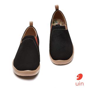 uin│西班牙原創設計 女鞋 帆布鞋 懶人鞋 經典黑素色休閒鞋W0101045