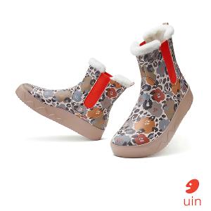 uin│西班牙原創設計 女鞋 短靴 花間豹紋彩繪休閒鞋W1790978