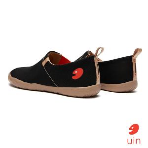 uin│西班牙原創設計 女鞋 帆布鞋 懶人鞋 經典黑素色休閒鞋W0101045