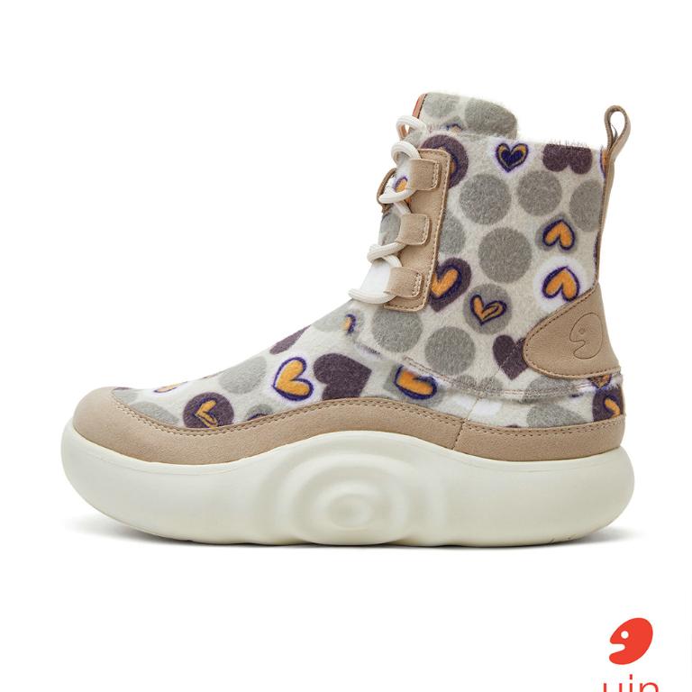 uin│西班牙原創設計 女鞋 短靴 心間有你彩繪休閒鞋W1640992