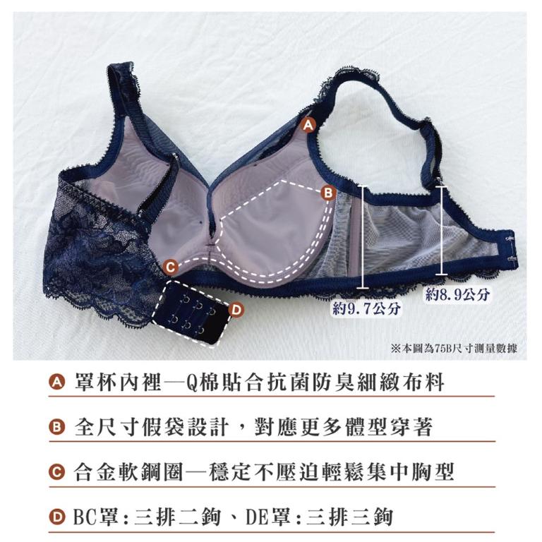 【思薇爾】蝴蝶花語系列B-E罩軟鋼圈蕾絲集中包覆女內衣(鐵紺藍)