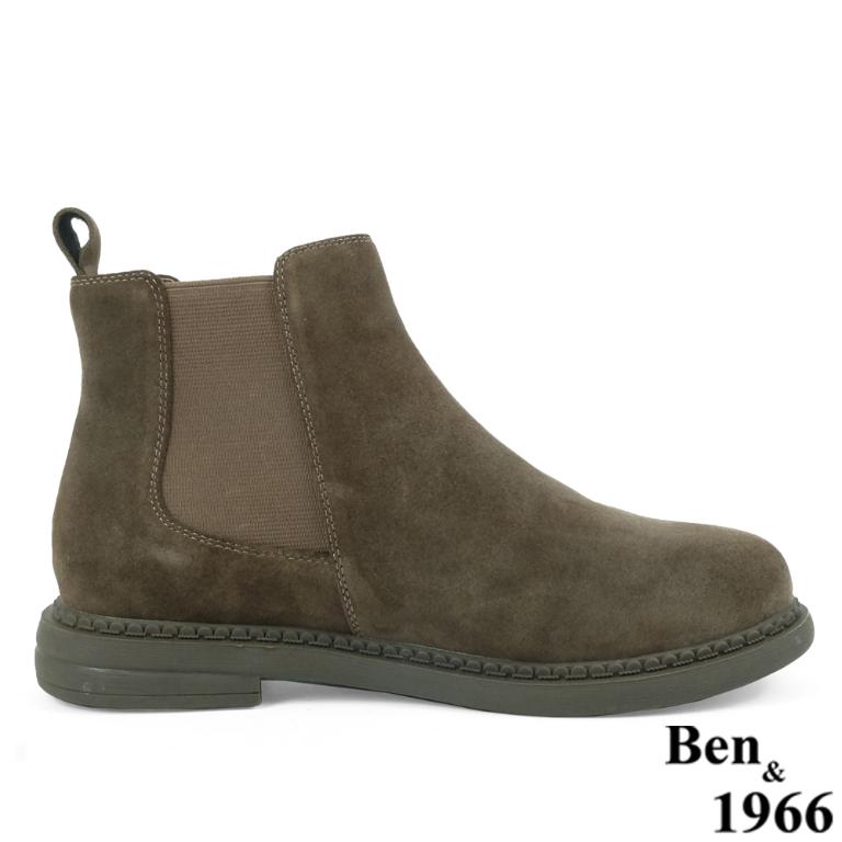 Ben&1966高級牛皮可愛圓頭踝靴-深咖(237031)