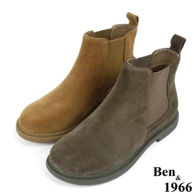 Ben&1966高級牛皮可愛圓頭踝靴-深咖(237031)