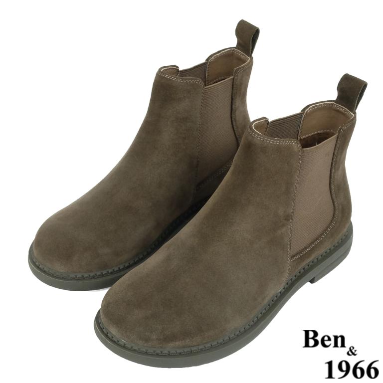 Ben&1966高級牛皮可愛圓頭踝靴-深咖(237031)