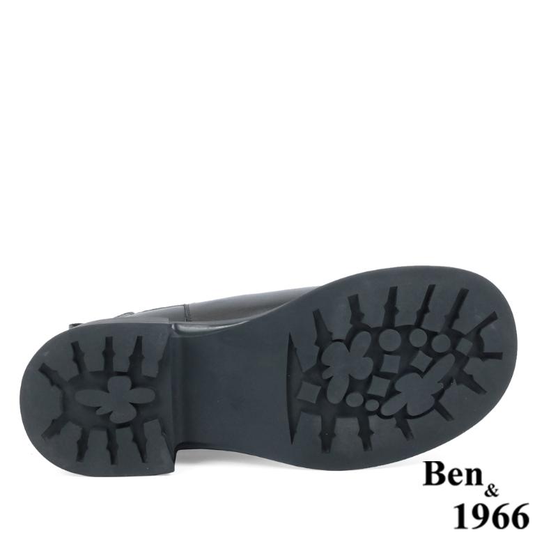 Ben&1966高級頭層牛皮經典素面百搭短靴-黑(237101)